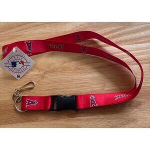 MLB Team Lanyard with Detachable Clip/Key Ring / Angels Key Strap Red Sku 2799